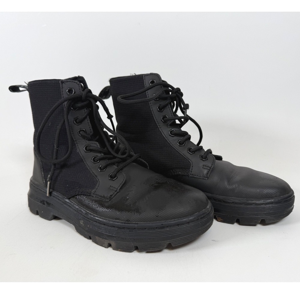 Dr. Martens Shoes Women's 7 Combs II Canvas Utility Lace Up Combat Boots Black